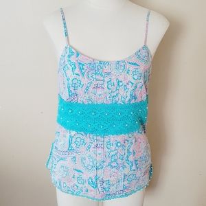 Island Republic paisley crochet trim tank size sma